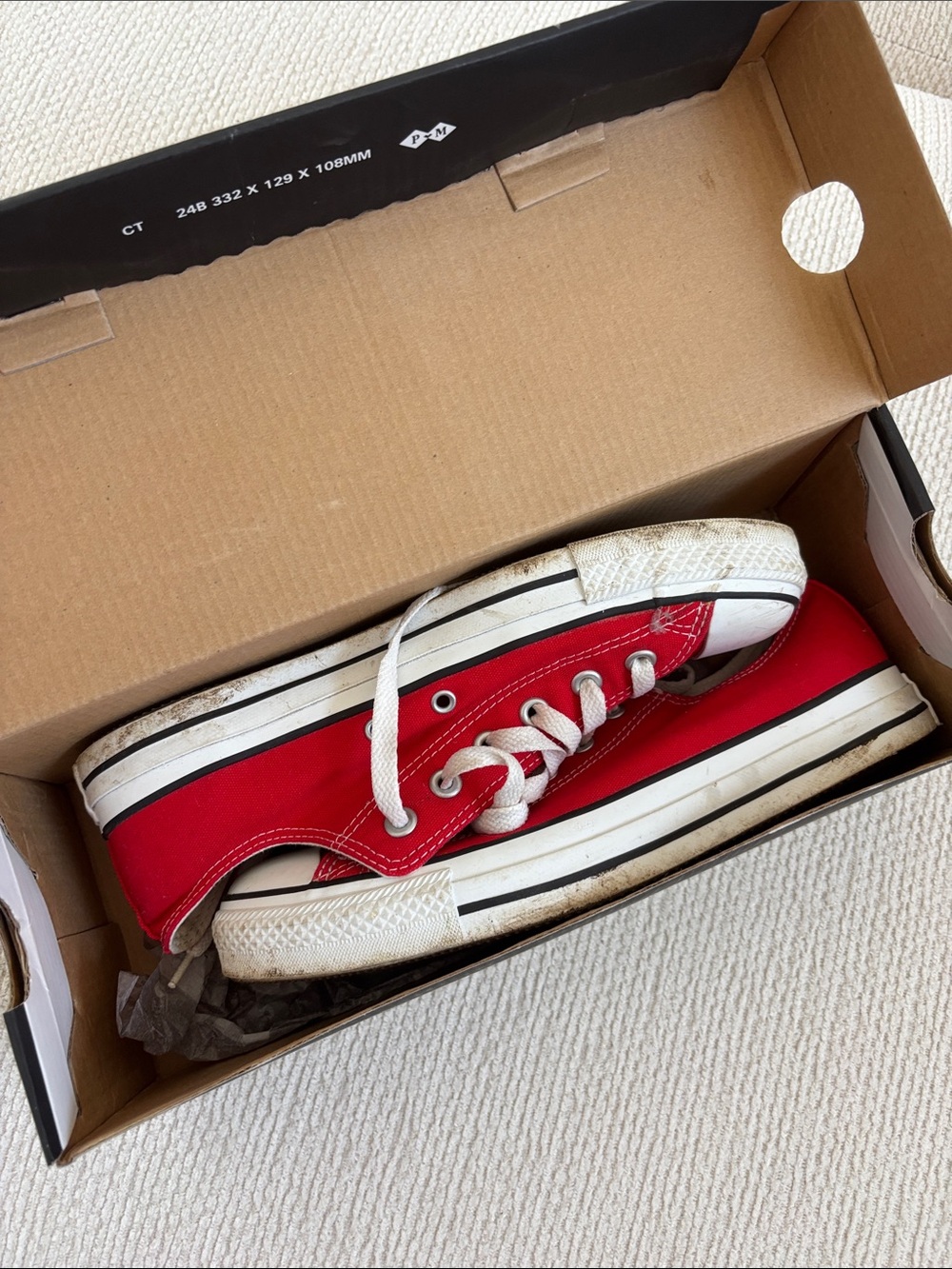 Converse Red Low-Top Canvas Sneakers